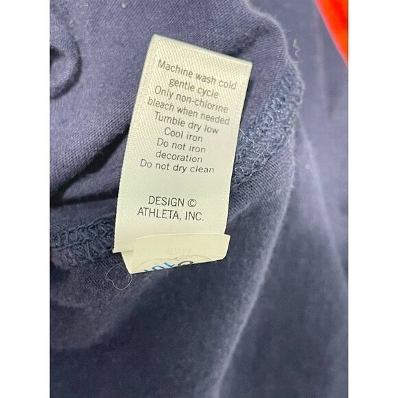 Athleta Shanti Colorblock Pullover Long Sleeve T-Shirt Scoop Neck Blue Medium - Picture 7 of 10